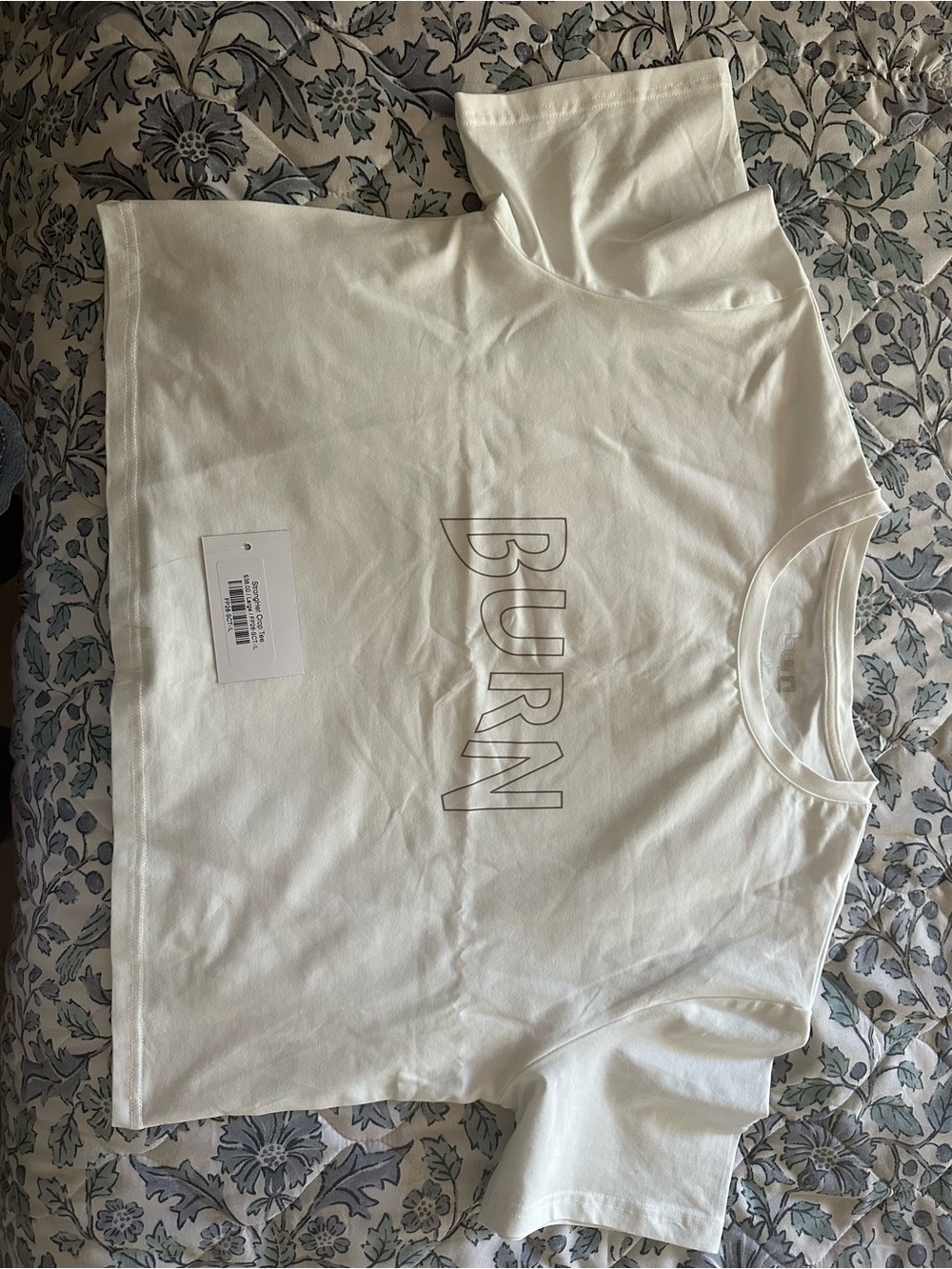 White 'BURN' crop top women’s top